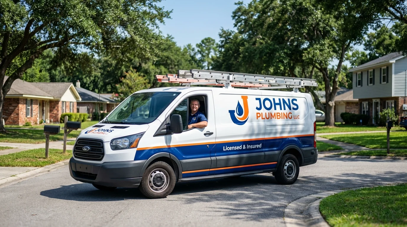 Johns Plumbing LLC service van in Banner Elk, NC