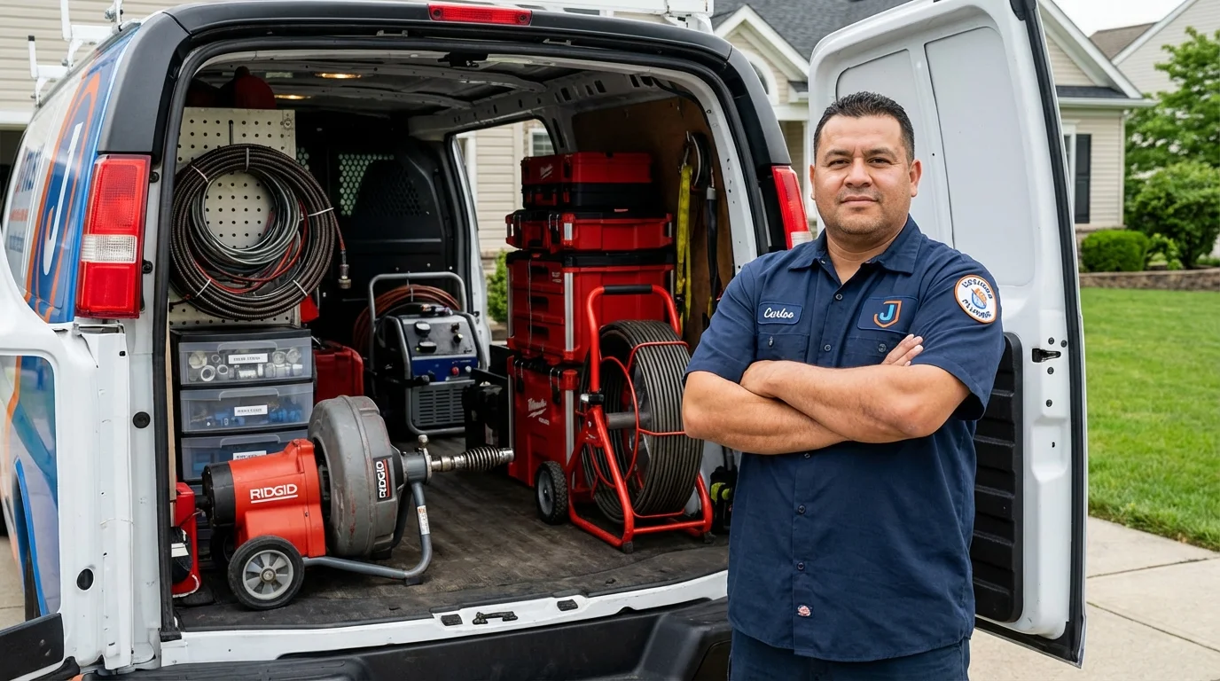 Professional drain cleaning equipment and Johns Plumbing LLC plumber in Banner Elk